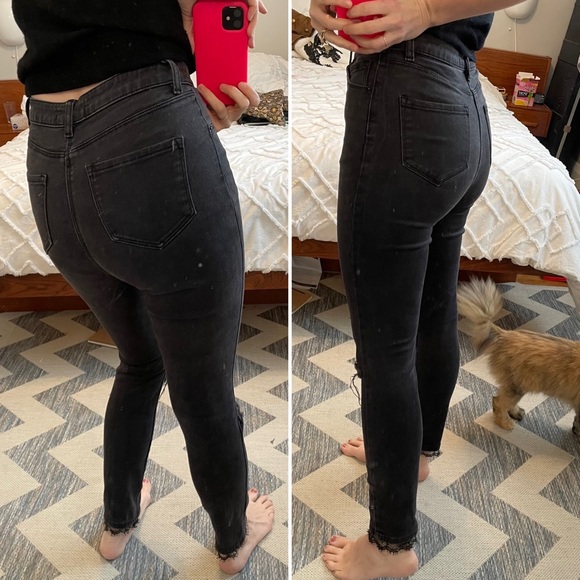 3 for 15$🌸 Black washed out jeans - very high waisted - Size 27 - Picture 3 of 10